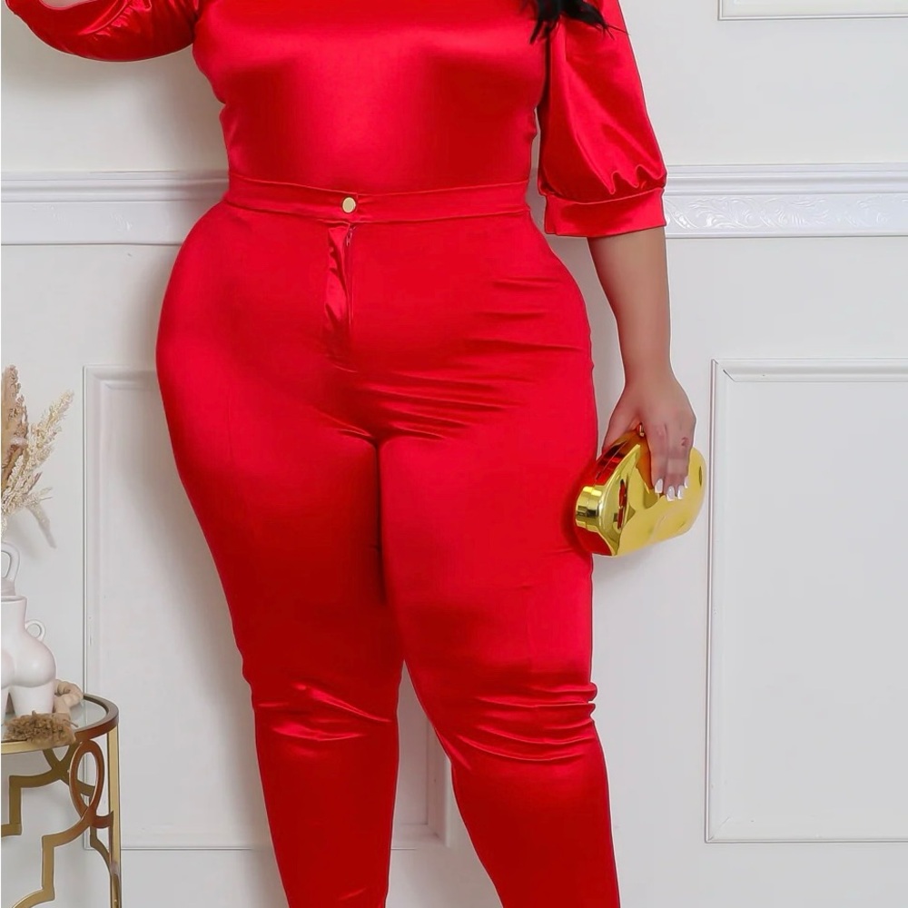 Elegant Red Women's Jumpsuit